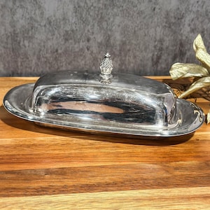 Vintage W. Rogers Silverplate Butter Dish Silverplate Serving Dish with Lid Antique Tableware Collectible Butter Dish Vintage Kitchenware
