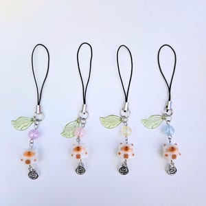 Handmade Chubby Cat Phone Charm | Kitten, Leaf, Cottagecore, Coquette, Bag Charm, Purse Charm, Trinket, Kawaii, Gift, Keyring, Beads