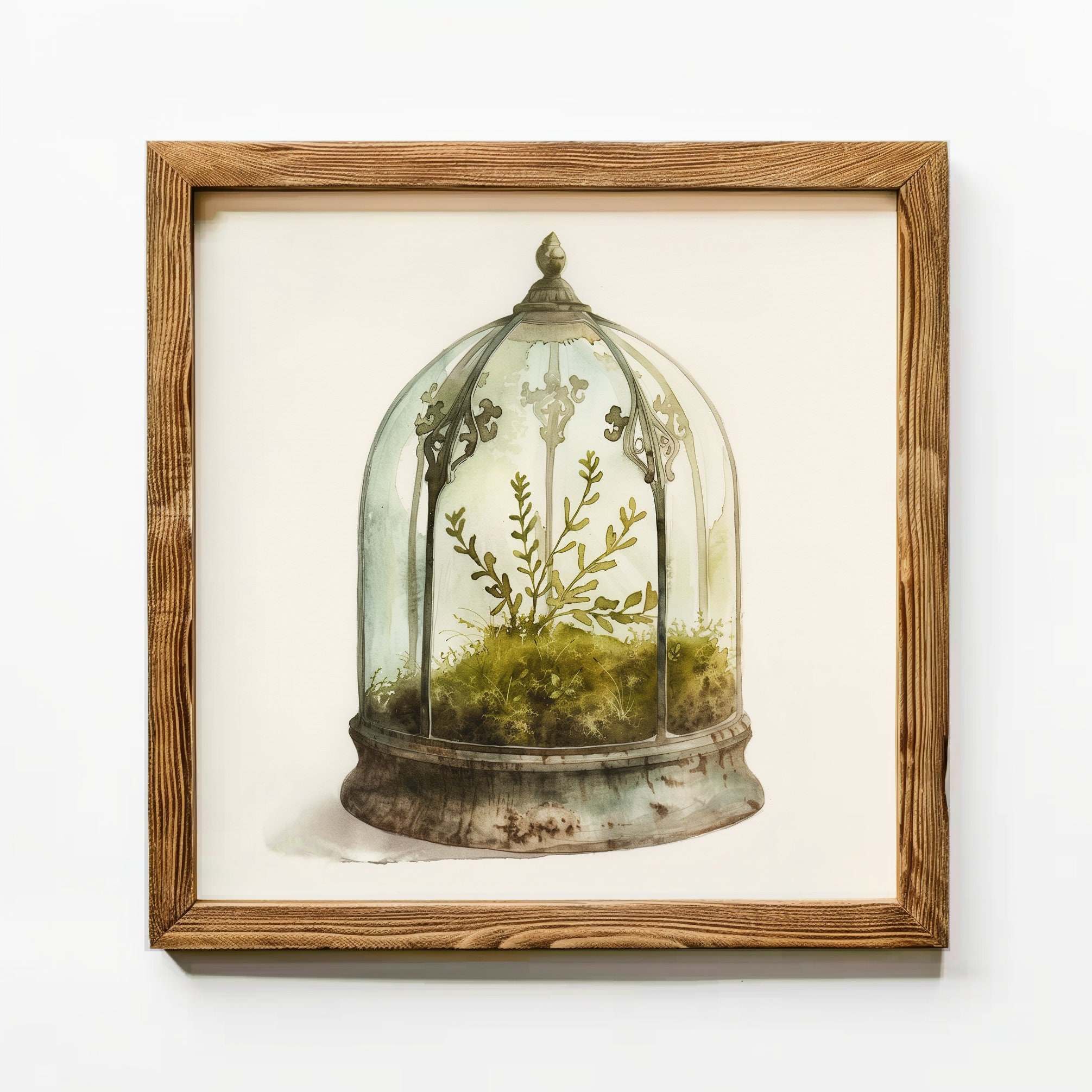 Terrarium Printable Art Print Digital Download Original Watercolor Art ...