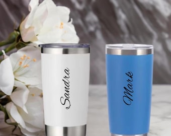 Vaso personalizado de 20 oz, taza de viaje personalizada, vaso grabado a láser, taza de acero inoxidable, vaso térmico, vaso con monograma, personalizado