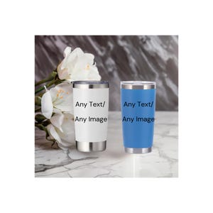 Personalized 20 OZ Tumbler, Custom Travel Mug, Laser Engraved Tumbler, Stainless Steel Mug, Insulated Tumbler, Monogram Tumbler, Customized