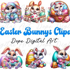10 Super Cute Easter Bunnys Digital Art