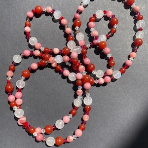 Necklace long necklace Red Pink