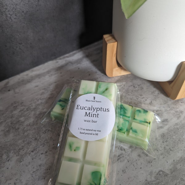 Eucalyptus Mint Lemon Green White Soy Wax Melts Snap Bar Fragrance Aromatherapy Scent Wax Tarts Melter Burner Warmer Gift Refreshing Smell