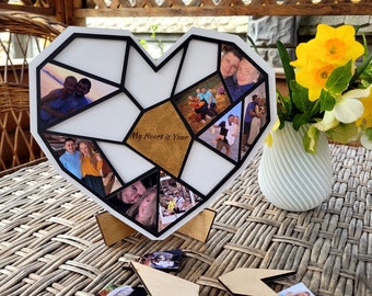 Gepersonaliseerde aangepaste foto puzzel frame verjaardag cadeau voor haar houten fotolijst puzzel geschenken home decor kunst fotografie liefde hart