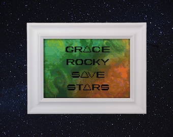 Grace Rocky Salva Estrelas | Gráfico de Ponto Cruz | Somente Download Digital | Inspirado no Projeto Ave Maria