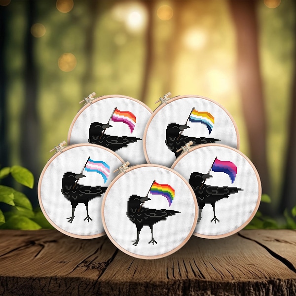 Pride Crows | Cross Stitch Pattern | Digital Download Only