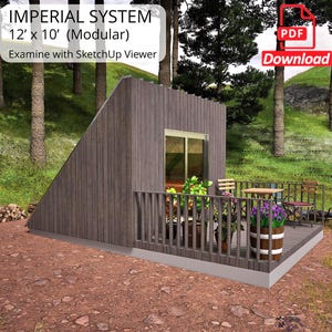A-Frame Cabin Plan: 12&#39;x10&#39; Small House DIY Blueprints (PDF Download)