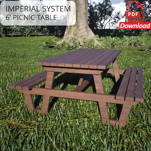 6&#39; Picnic Table Plans: DIY Woodworking (PDF)