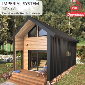 Plattegronden kleine huisjes met zadeldak, plattegronden huisjes 12 x 28, plattegronden moderne huisjes, huis met zadeldak, plattegronden kleine huizen, doe-het-zelfblauwdrukken
