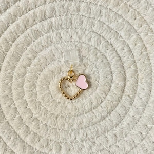 Kindle/Kobo Charms: Pink Phone Charms, USB-C Dust Plug Double Heart