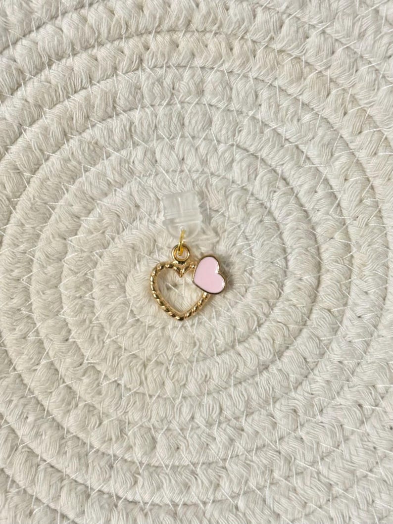 Kindle/Kobo Charms: Pink Phone Charms, USB-C Dust Plug Double Heart