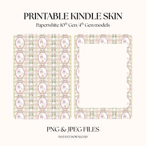 Kindle Skin Printable Decal, Kindle Cover Template Digital Download