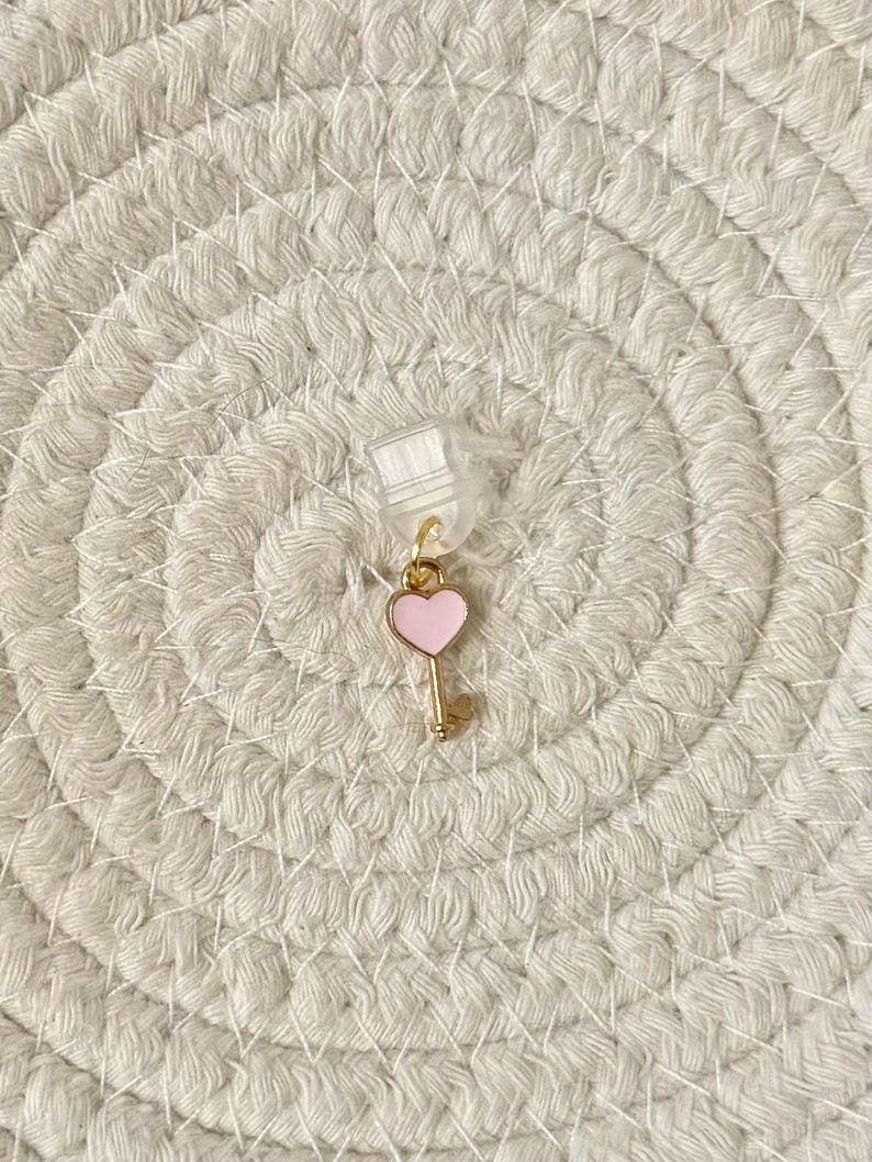 Kindle/Kobo Charms: Pink Phone Charms, USB-C Dust Plug Heart Key