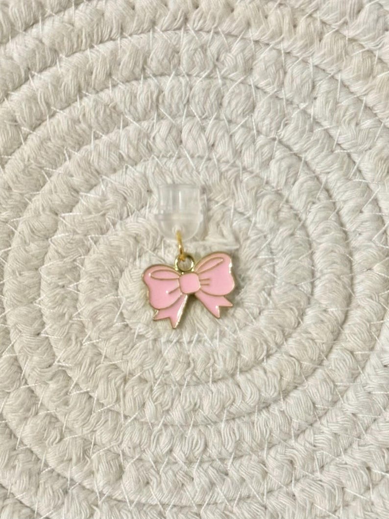 Kindle/Kobo Charms: Pink Phone Charms, USB-C Dust Plug Big Bow tie