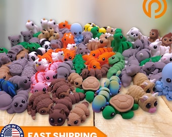 3D Printed Mini Animals, Articulated Fidget Toy, Bulk Gifts, Gift Bag