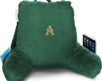 Custom Embroidered Reading Pillow: Small Bed Rest Pillow with Arms