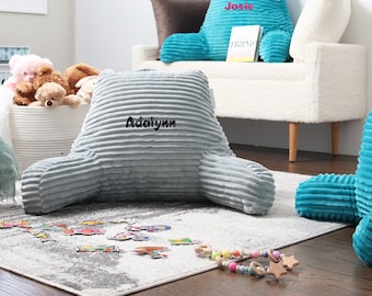 Personalized Reading Pillow & Blanket Set: Embroidered Name Blanket, Christmas Gift for Adults and Kids, Plush Blanket and Reading Pillow
