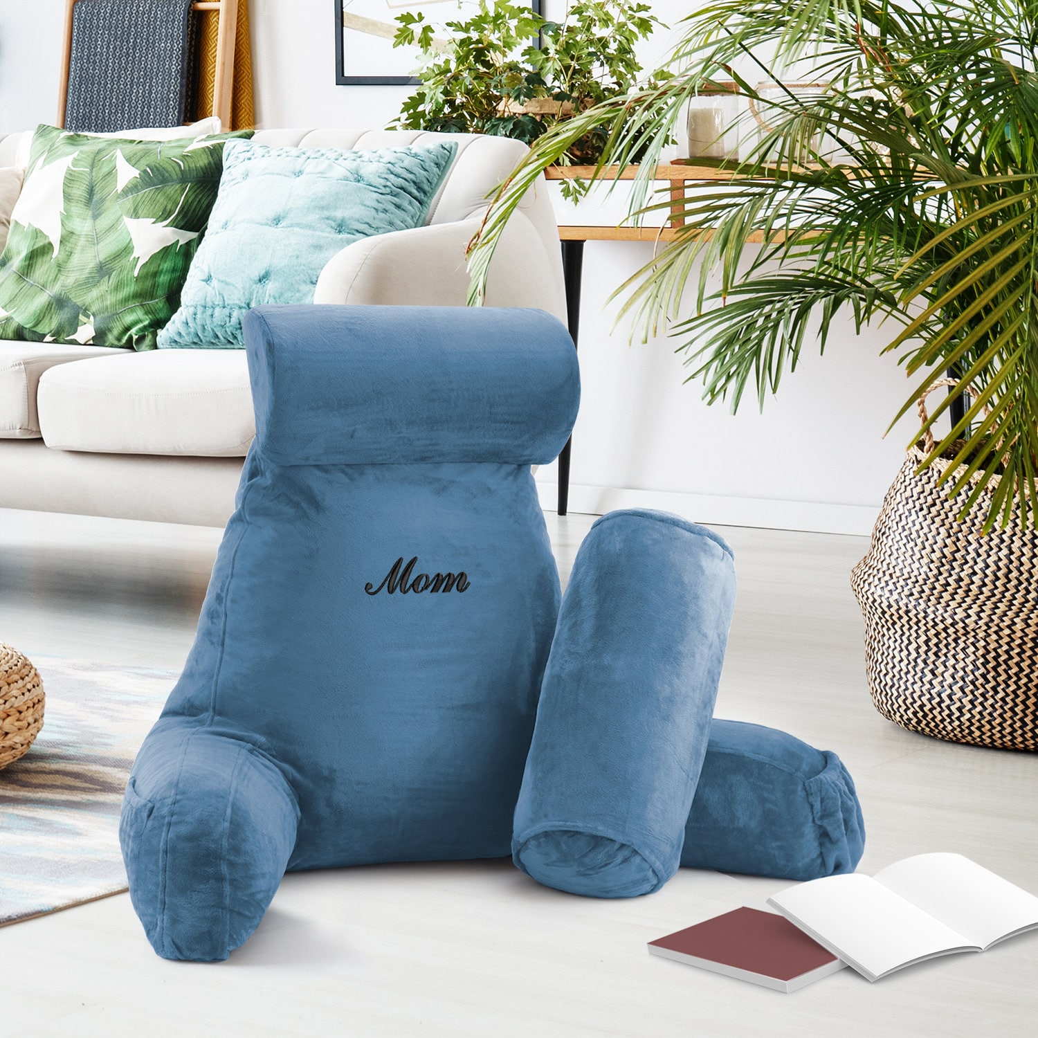 Personalized Christmas Gift Reading Pillow With Arms large Size cozy Bed Rest Pillow With Arms Embroidered Name or Monogram Etsy Canada