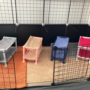 Guinea Pig Bunk Bed with 4 Cozy Fleeces Set