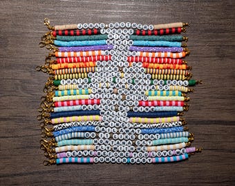 The Jonas Brothers /Jonas Con Inspired Beaded Elastic Friendship Bracelets