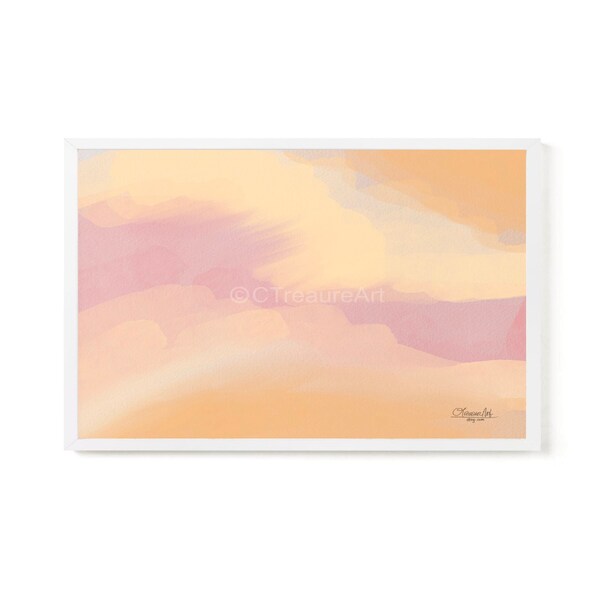 Samsung Frame TV Art | Golden Hour Sky Watercolor | Abstract Art | Digital Download for Samsung Frame | Digital Download