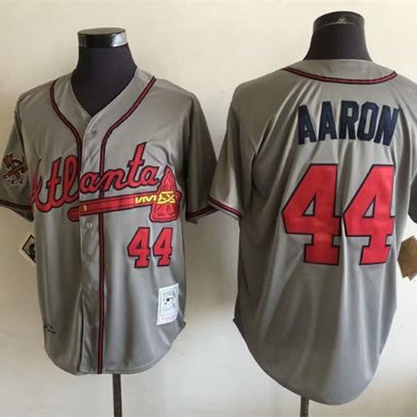 DIY Vintage Hank Aaron customize Baseball Jersey