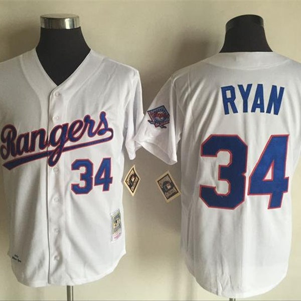 DIY Vintage Nolan Ryan customize Baseball Jersey