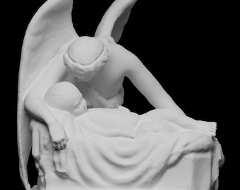 Le murmure de l'ange | Art historique sacré | Impression en résine 12K | Sculpture non peinte | 10 cm / 15 cm