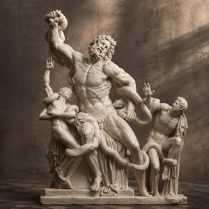 Statua di Laocoonte e i suoi figli, scultura della mitologia greca, replica dei Musei Vaticani, capolavoro ellenistico, stampa in resina 12K