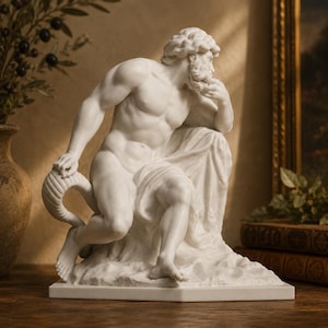 Plutus God of Wealth Statue, Greek God Sculpture, Roman Museum Replica, Classical Mythology Decor, 12K Resin Print, Unpainted Art