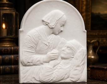 Florence Nightingale Relief, Nurse Sculpture, Lady With the Lamp, Nursing History Decor, Medical Gift, St Paul Memorial, 12K Resin Print
