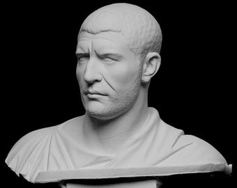 Buste de Philippe l'Arabe : sculpture d'empereur romain en résine 12 carats - Non peinte