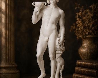 Statue de Bacchus, sculpture du dieu romain du vin, figurine de Dionysos, décoration inspirée de la mythologie grecque, statue d'art classique, sculpture en résine de style muséal