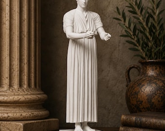 Statue du conducteur de char de Delphes, sculpture grecque antique, figurine du conducteur de char de Delphes, art grec classique, réplique de musée, statue en résine