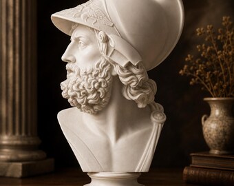 Buste de Ménélas, statuette du roi de Sparte, figurine de la guerre de Troie, décoration de la mythologie grecque, art grec antique, buste classique en résine