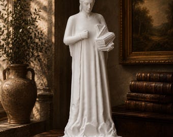 Statue de Sainte Cécile, patronne des musiciens, sculpture, figurine de sainte catholique, cadeau pour musicien, décoration religieuse chrétienne, statue en résine