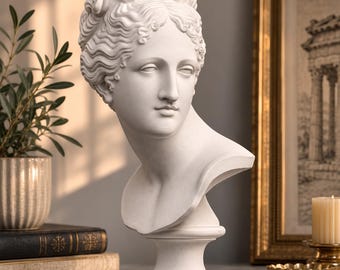 Venus Italica Bust, Roman Goddess Venus Sculpture, Classical Museum Replica, Neoclassical Bust, 12K Resin Print, Unpainted Decor