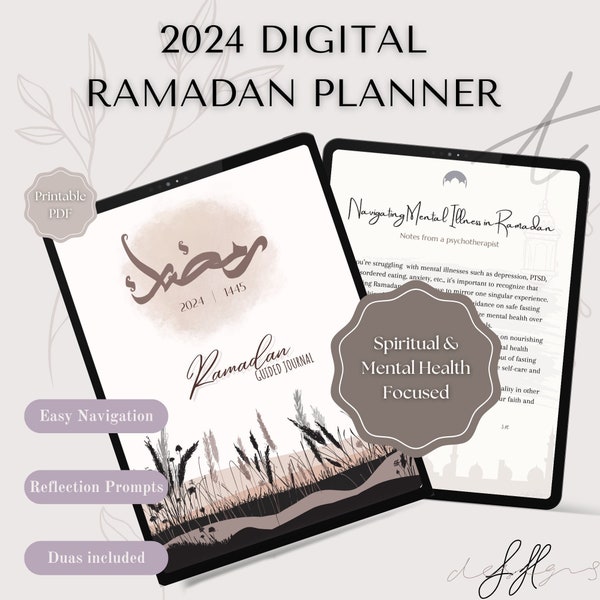 DIGITAL RAMADAN PLANNER 2024 | guided journal | self reflection for muslims