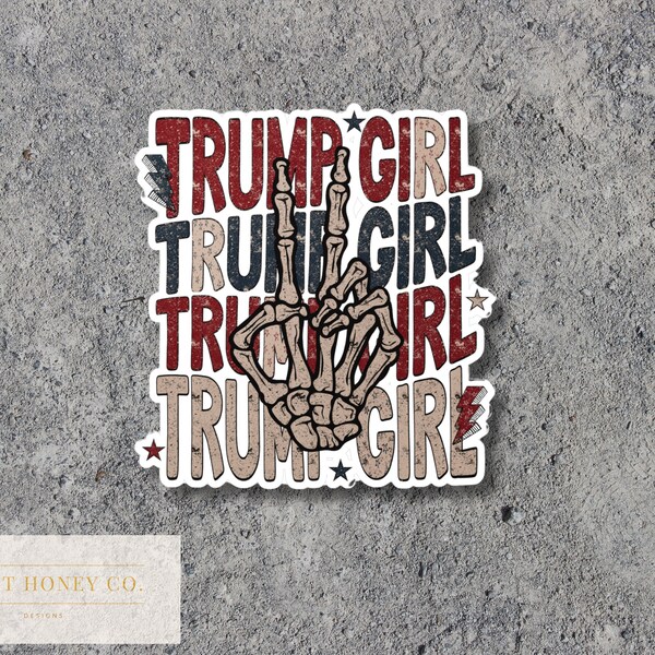 Trump Girl Sticker Decal, Vinyl Kiss Cut Sticker, Car Sticker, Stanley Cup Sticker, Water Bottle Decal, Laptop Sticker, Republican Decal