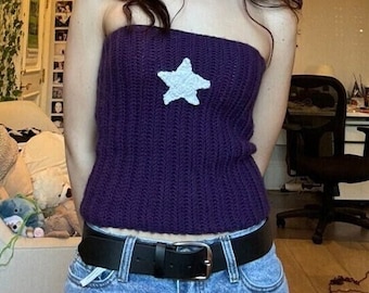 Handmade Purple Crochet Tube Top