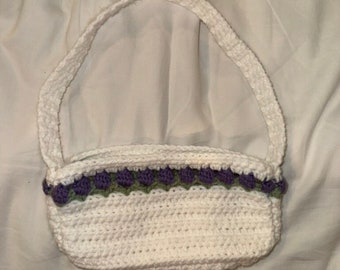 Handmade Crochet Lavender Fields Shoulder Bag