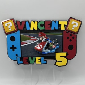 Custom Mario Kart Cake Topper: Handmade Birthday Party Decoration