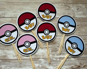 Pokemon Baby shower cupcake toppers.