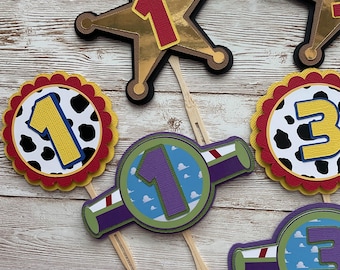 Toy story cupcake toppers. Buzz, Woody and Jessie inspired.