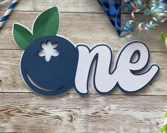 Blueberry "One" smash cake topper, layered.