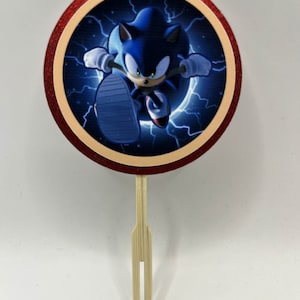 Sonic Hedgehog Cupcake Toppers: Handmade Party Decorations