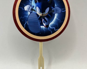 Sonic Hedgehog Cupcake Toppers: Handmade Party Decorations