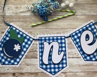 Blueberry "ONE" banner (only). layered