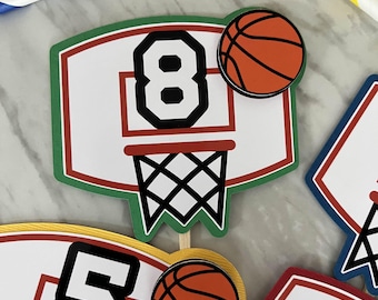 Customize with Age-Basketball Cupcake Toppers: Handmade Sports Party Decor